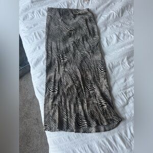 Zara Animal Print Midi Skirt